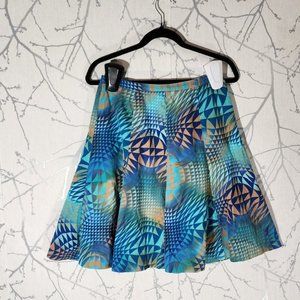 DS Lab Fine Tooth Corduroy Geometric Psychedelic Skirt